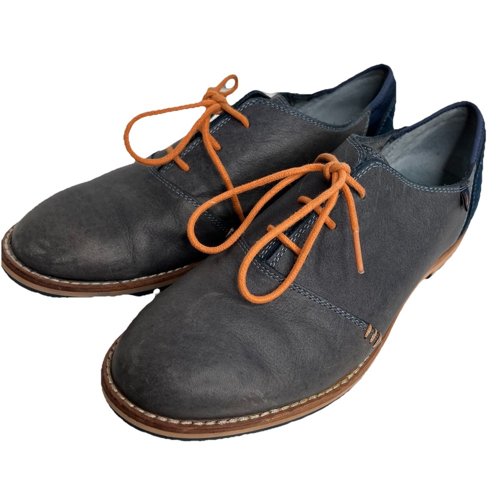Ahnu Oxfords Womens 7.5 Blue Emery Leather Casual Comfort Preppy Academia Shoes